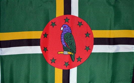 Dominica flag 5ft x 3ft polyester with eyelets