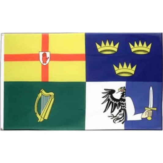 Ireland 4 province county flag 5ft x 3ft polyester with eyelets