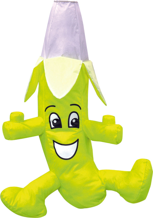 Banana wacky character windsock for telescopic flag poles or garden ornaments and camping festivals