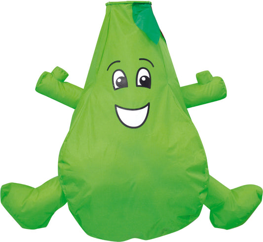 Pear wacky character windsock for telescopic flag poles or garden ornaments and camping festivals