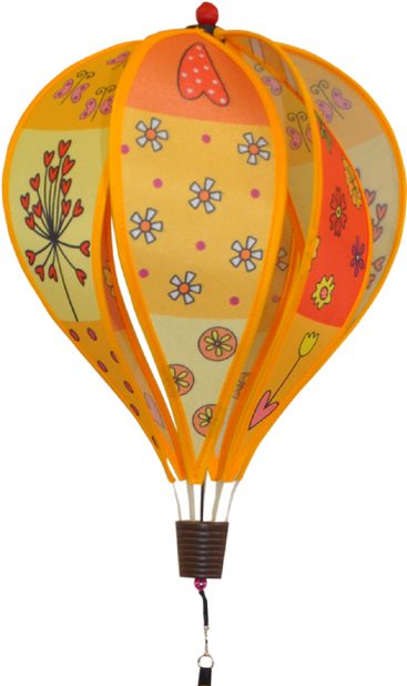 Patchwork YELLOW hot air balloon style windspinner by Spirit of Air