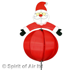 Santa Ball spinner RED windmill great for garden , Christmas or camping