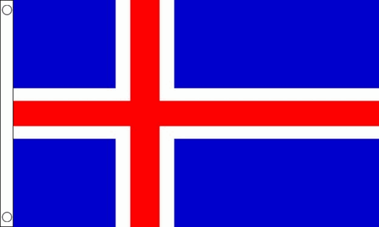 Iceland Icelandic flag 5ft x 3ft with eyelets
