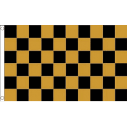 Chequered check flag black/gold 5ft x 3ft