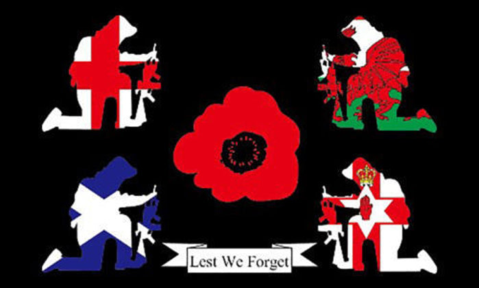 Britain remembers Lest we forget remembrance flag 8ft x 5ft – Flagseller