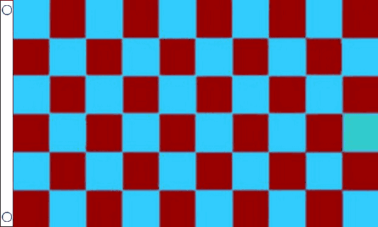 Chequered check flag claret sky blue 5ft x 3ft