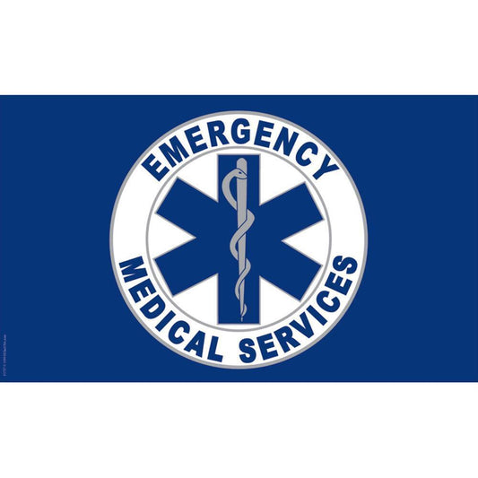 Emergency medical polyester flag 5ft x 3ft with eyelets