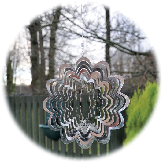 Stainless steel garden windspinner - Flower