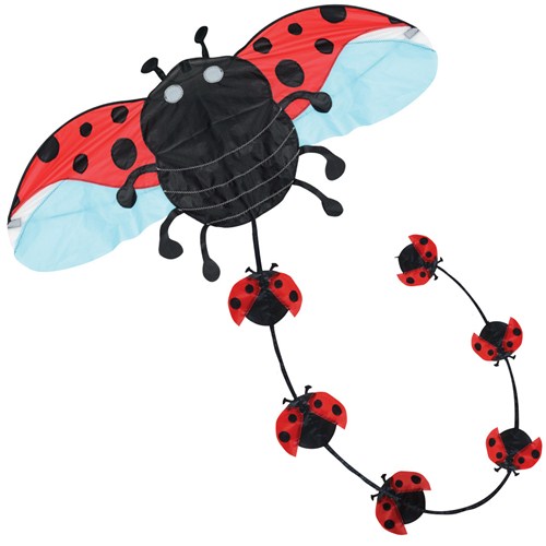 Ladybird single line kite with baby ladybird tail