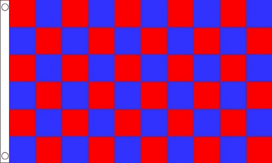 Chequered check flag red blue 5ft x 3ft