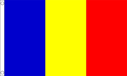 Romania flag 5ft x 3ft with eyelets