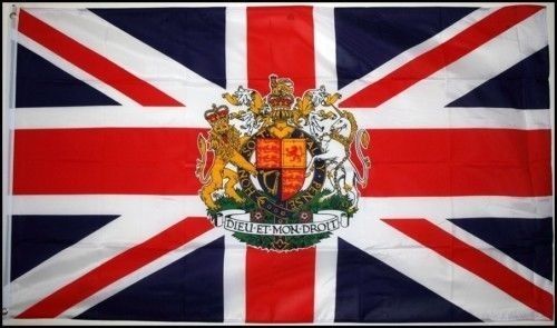 Union jack flag with crest 3ft x 2ft – Flagseller