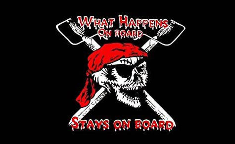 What happens on board stays on board pirate flag 5ft x 3ft with eyelets high quality