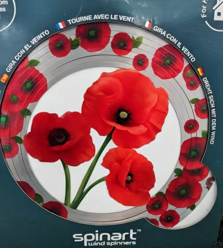 Poppy 12 inch garden windspinner