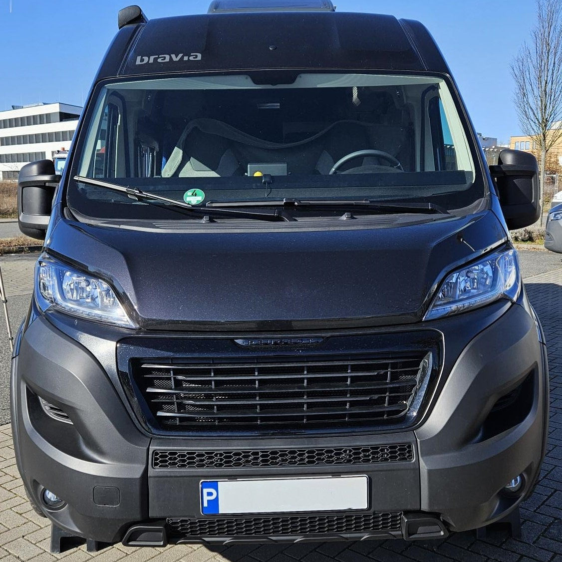 For Fiat Ducato Bumper Honeycomb Grille | Matte Black Front Styling Upgrade | Non Parking Sensor Version | Van-X