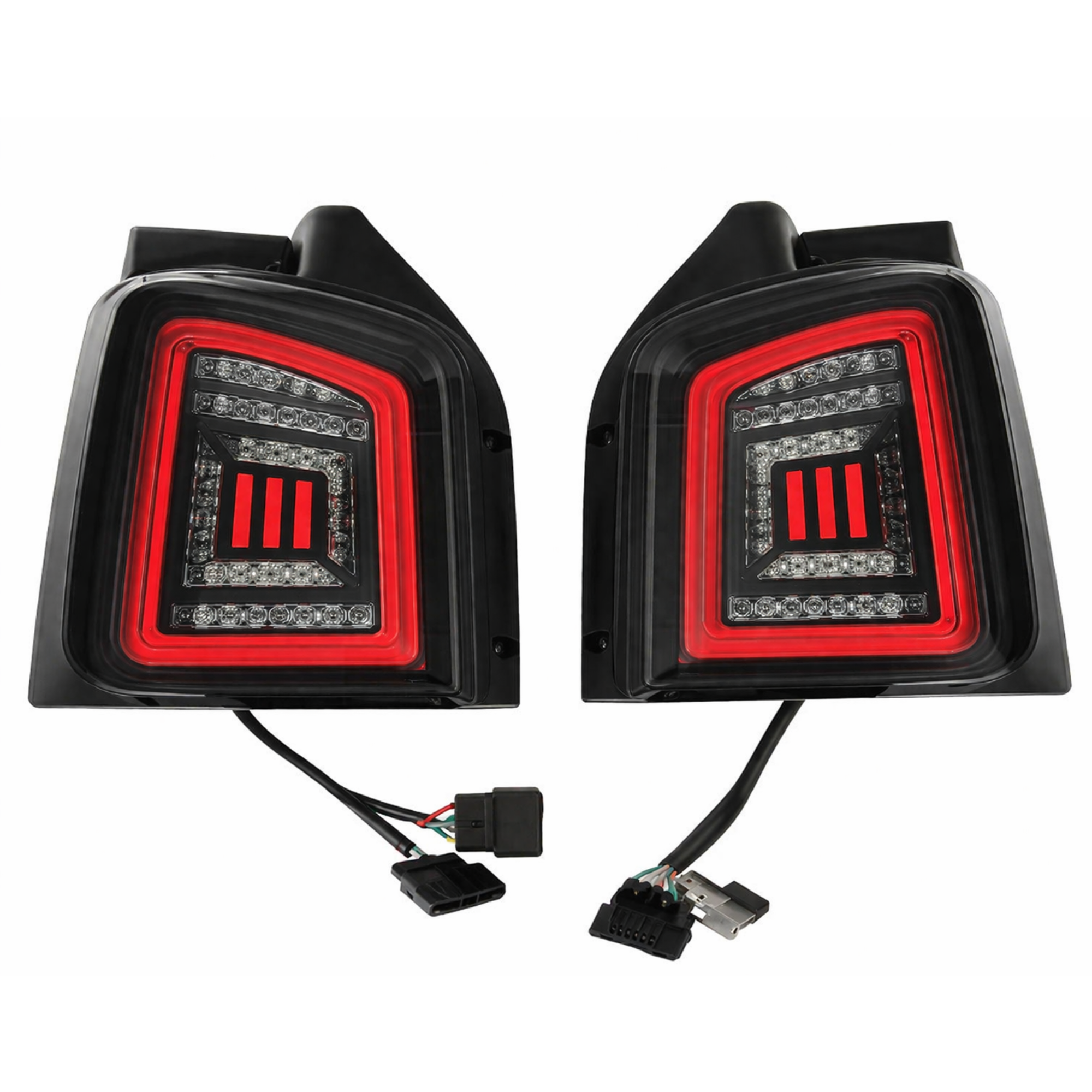 For VW T6 Transporter (2015–2020) Barndoor Smoked Full Frame LED Rear Lights – Van-X