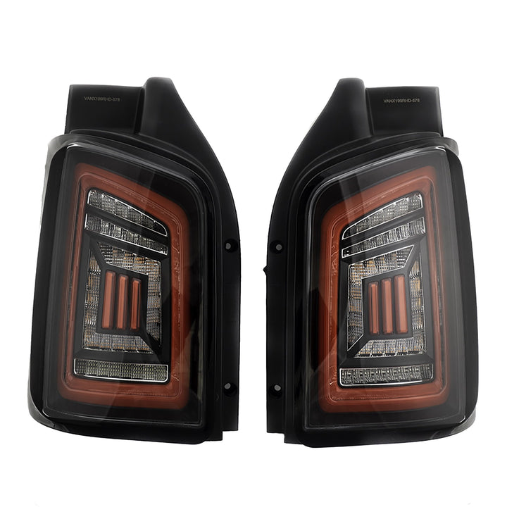 For VW T5 Transporter MK3.1 Van Barndoor LED Rear Lights – Full Frame Clear LED Light Bar | Van-X