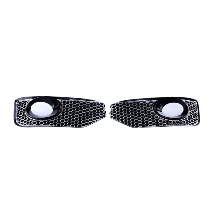 For VW T5.1 Transporter Sportline Honeycomb Front Spoiler Fog Light Trims Matte Chrome | Van-X