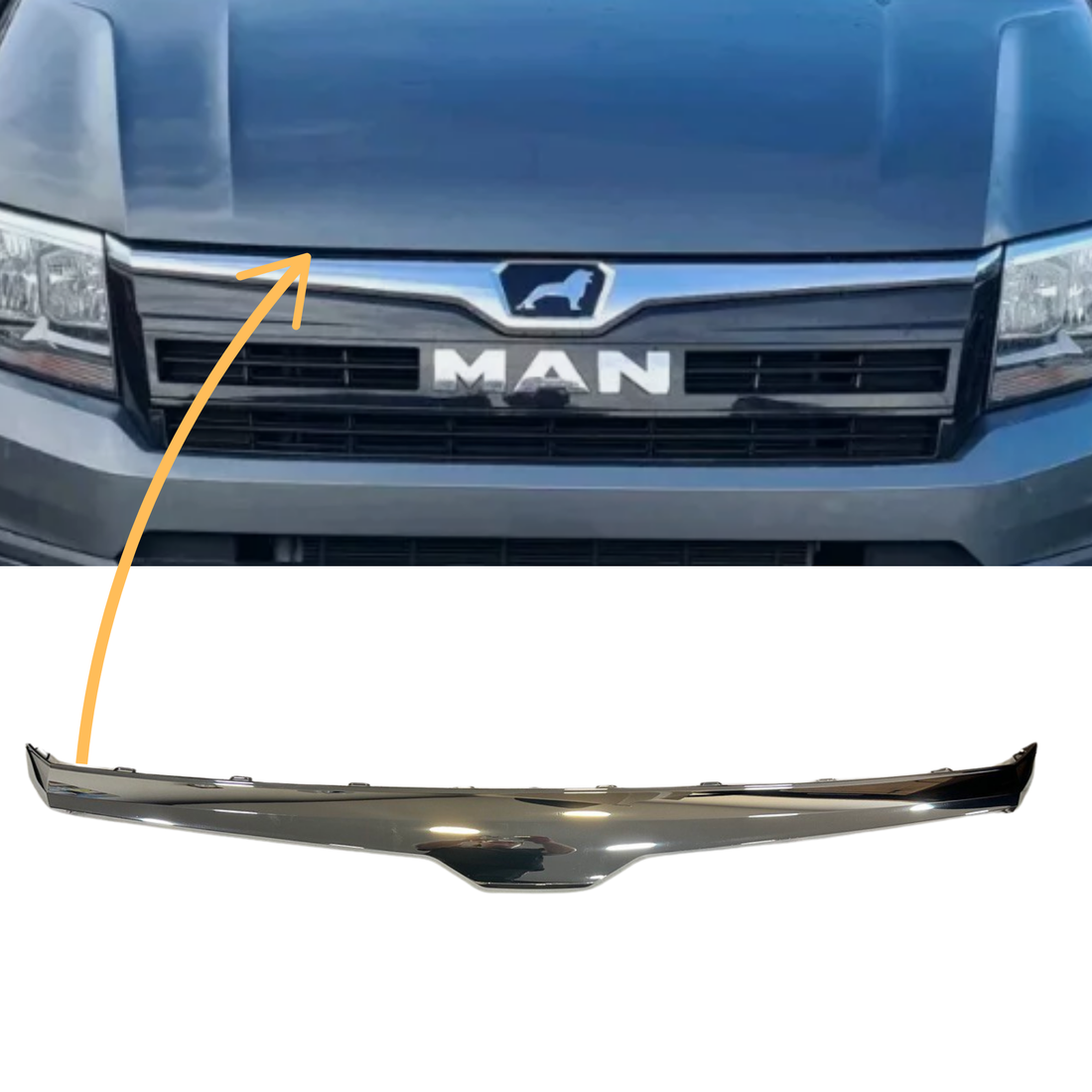 For MAN TGE Badgeless Chrome Grille Trim – Front Van Styling Upgrade | Van-X