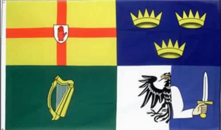 Ireland 4 province county flag 5ft x 3ft polyester with eyelets