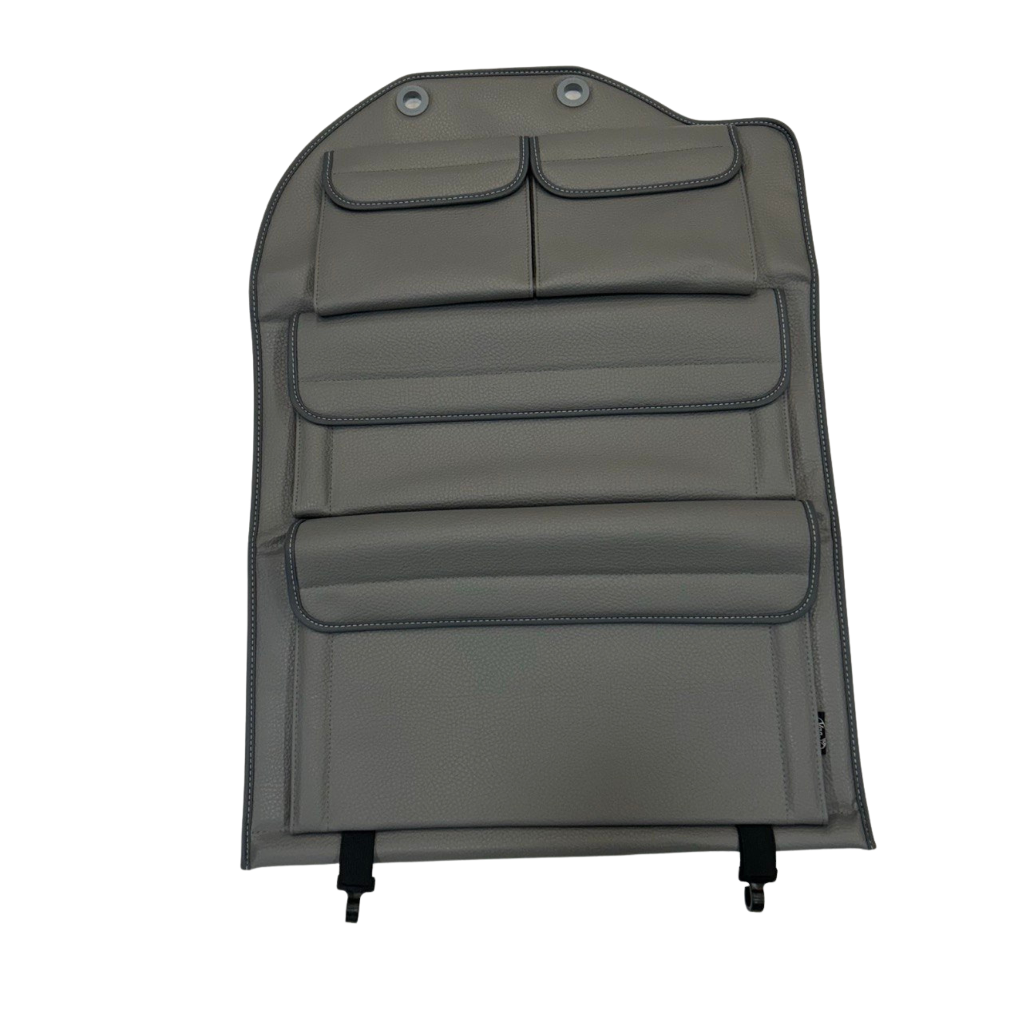 For New VW Crafter Left Side Double Passenger Seat Back Organiser | Dark Grey Leatherette Storage Pocket | Van-X