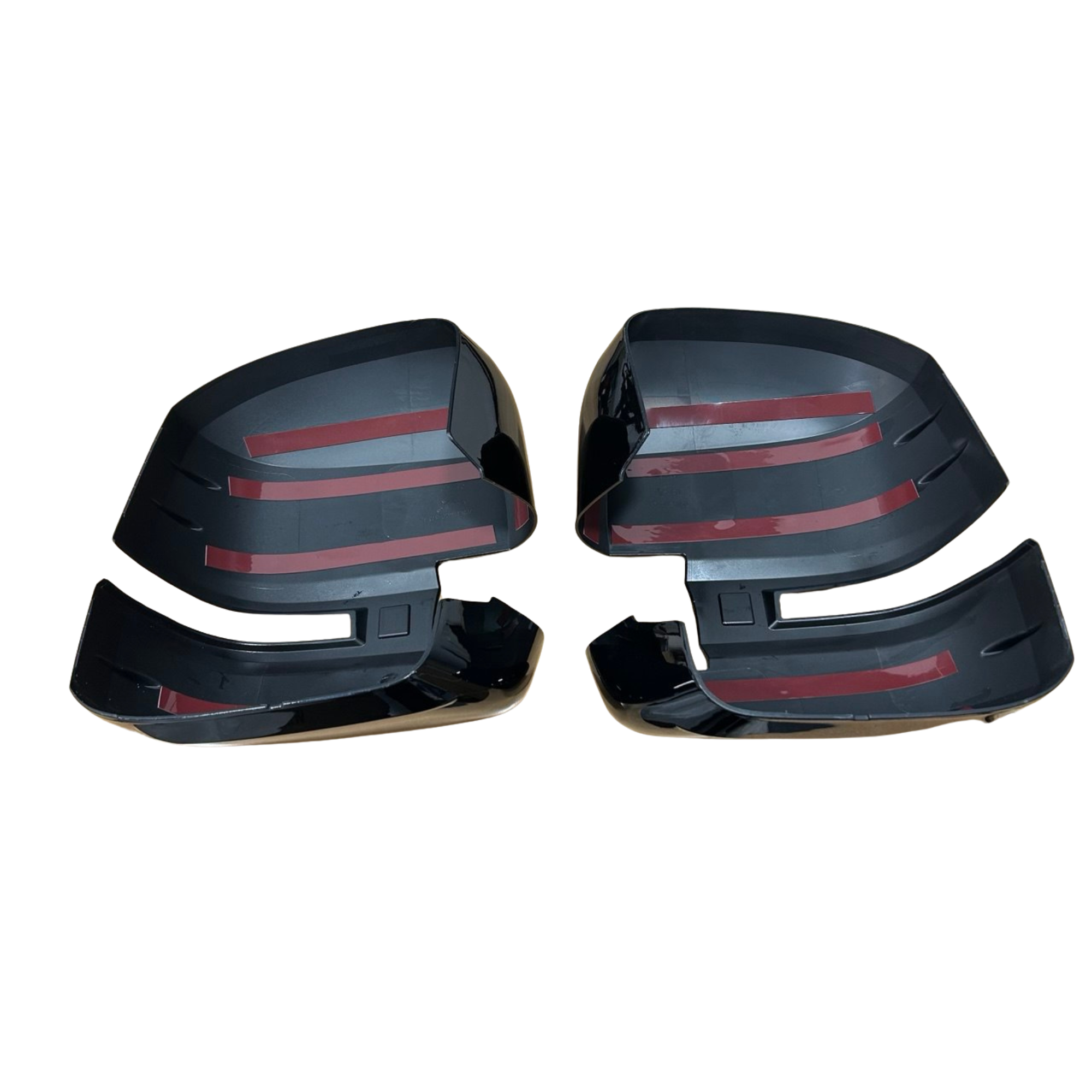 For MAN TGE Wing Mirror Covers Gloss Black Set of 2 Mirror Cap Styling Upgrade - Van-X