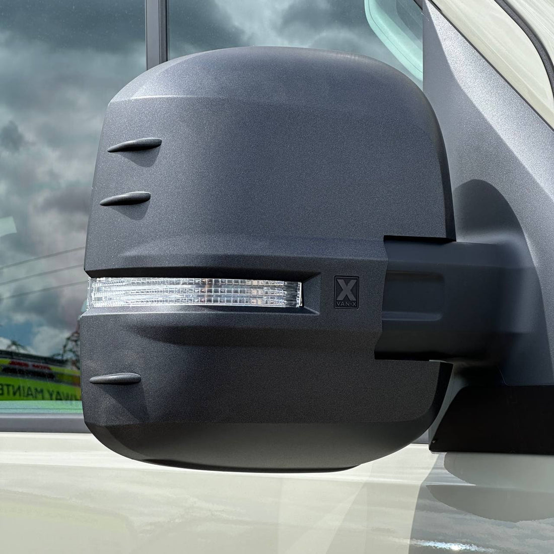 For VW Crafter New Shape Wing Mirror Covers Hammerite Set of 2 Mirror Cap Styling Upgrade - Van-X
