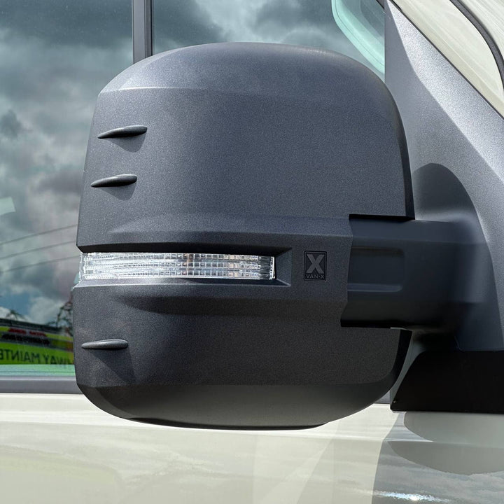 For VW Crafter New Shape Wing Mirror Covers Hammerite Set of 2 Mirror Cap Styling Upgrade - Van-X