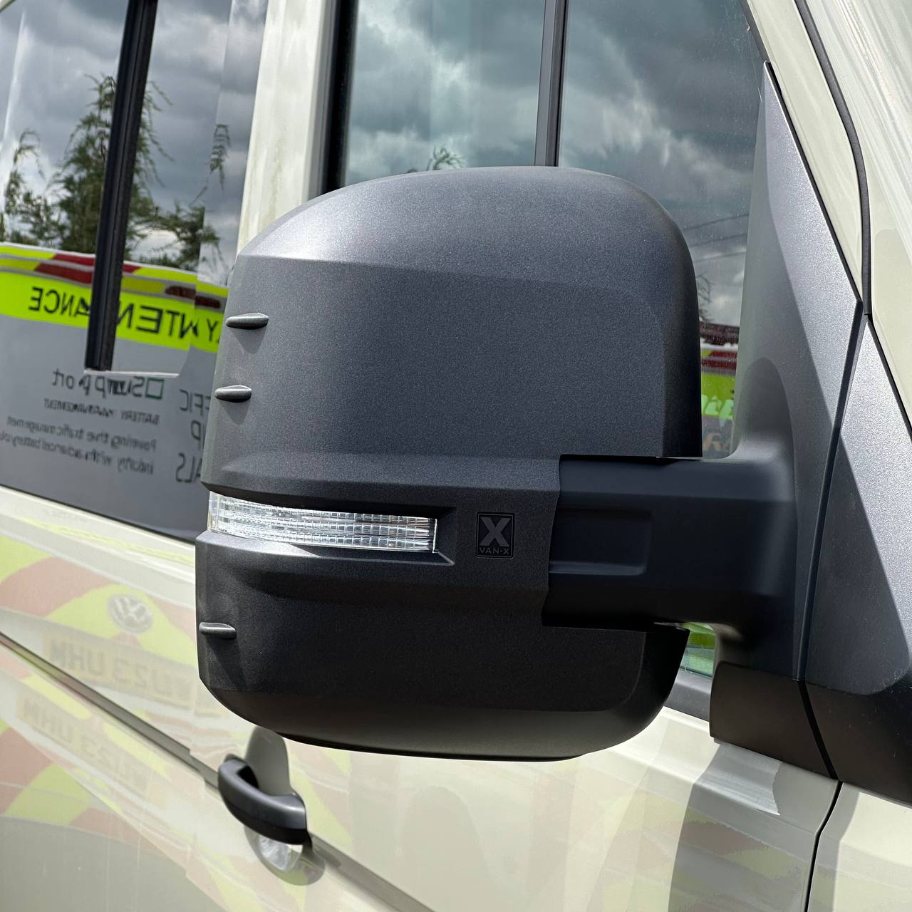 For VW Crafter New Shape Wing Mirror Covers Hammerite Set of 2 Mirror Cap Styling Upgrade - Van-X