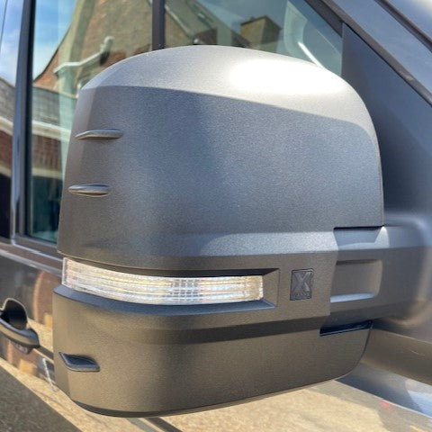 For VW Crafter New Shape Wing Mirror Covers Hammerite Set of 2 Mirror Cap Styling Upgrade - Van-X