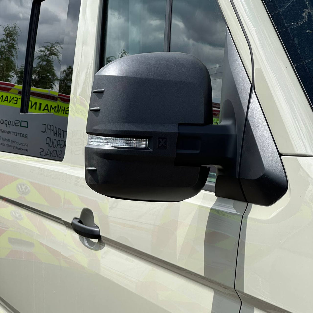 For VW Crafter New Shape Wing Mirror Covers Hammerite Set of 2 Mirror Cap Styling Upgrade - Van-X