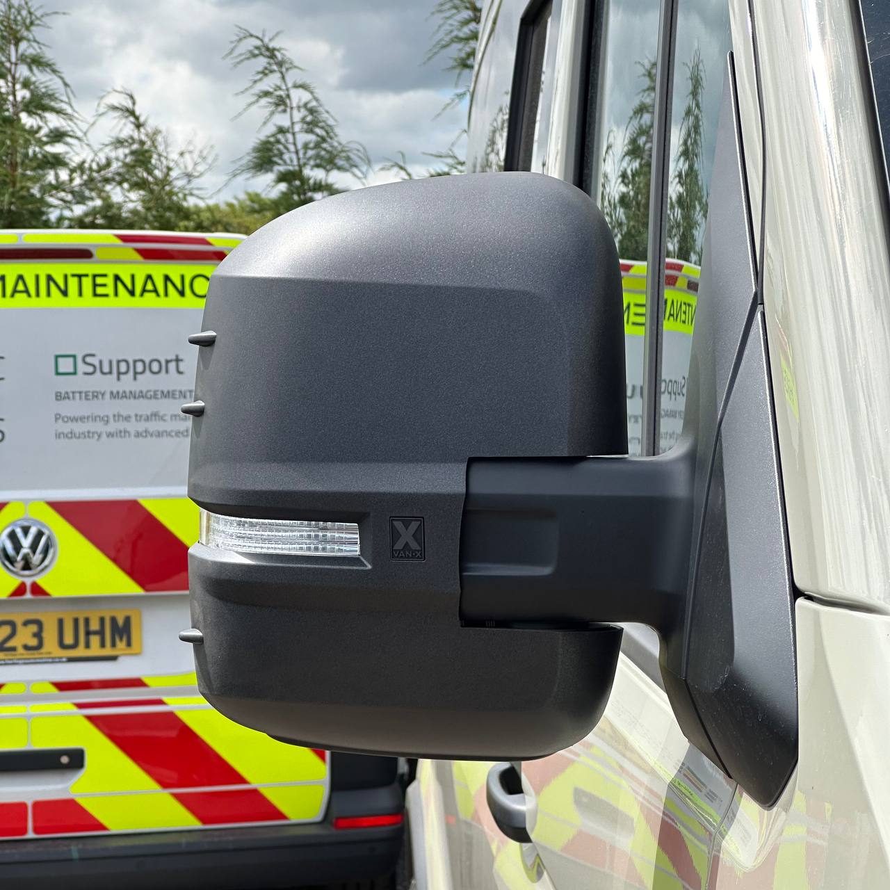 For VW Crafter New Shape Wing Mirror Covers Hammerite Set of 2 Mirror Cap Styling Upgrade - Van-X