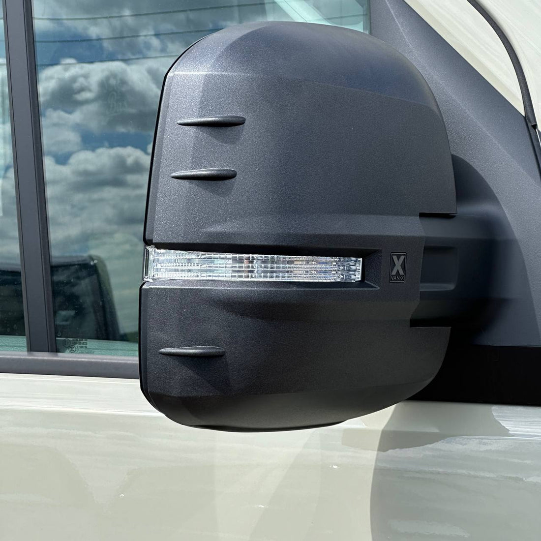 For VW Crafter New Shape Wing Mirror Covers Hammerite Set of 2 Mirror Cap Styling Upgrade - Van-X