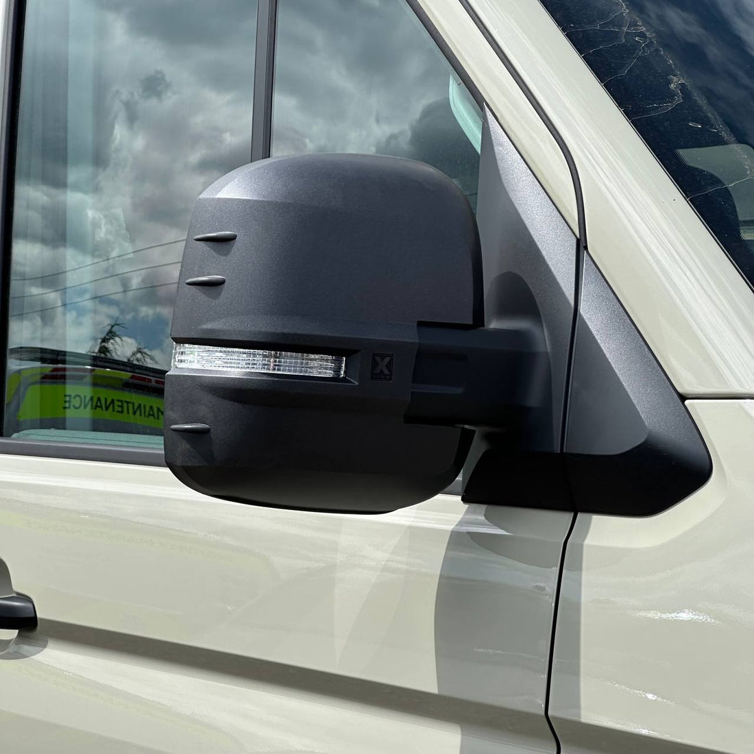 For VW Crafter New Shape Wing Mirror Covers Hammerite Set of 2 Mirror Cap Styling Upgrade - Van-X