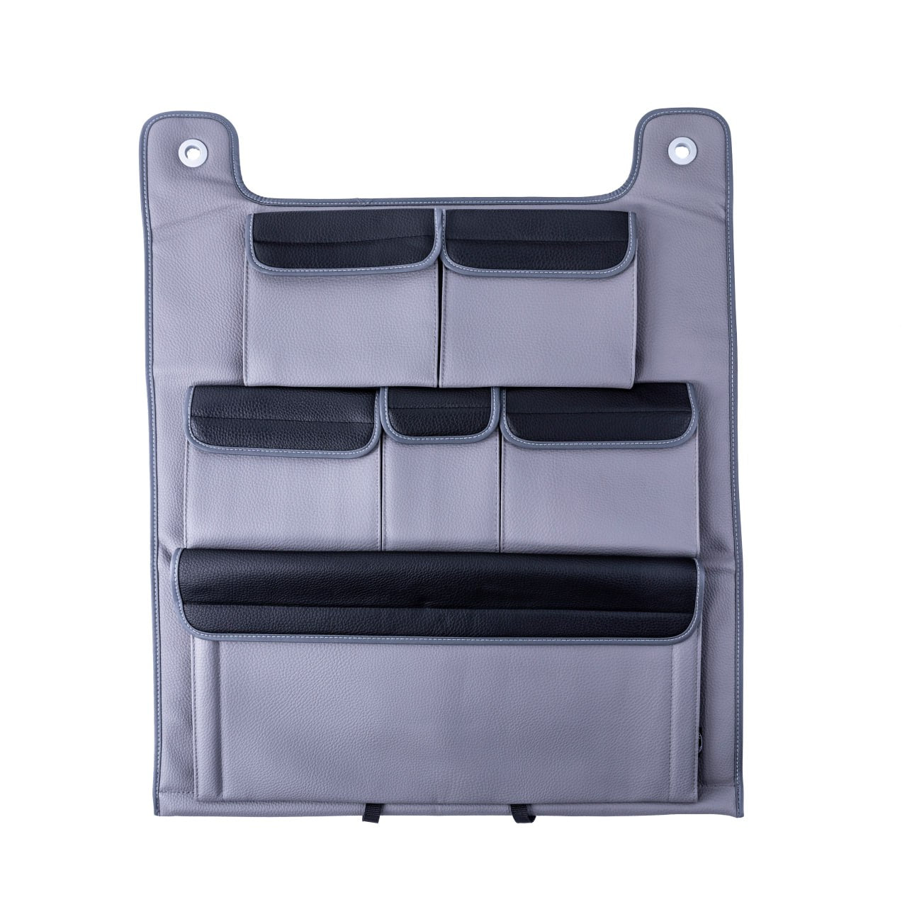 For VW T5 / T5.1 Transporter Double Back Seat Organiser – Grey with Black Lids | Van-X