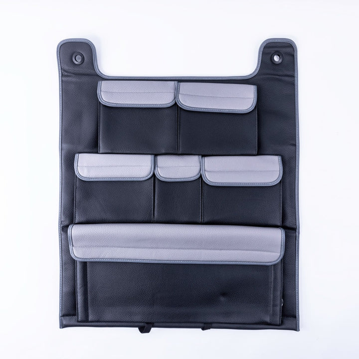 For VW T5 / T5.1 Transporter Double Back Seat Organiser – Black with Grey Lids | Van-X