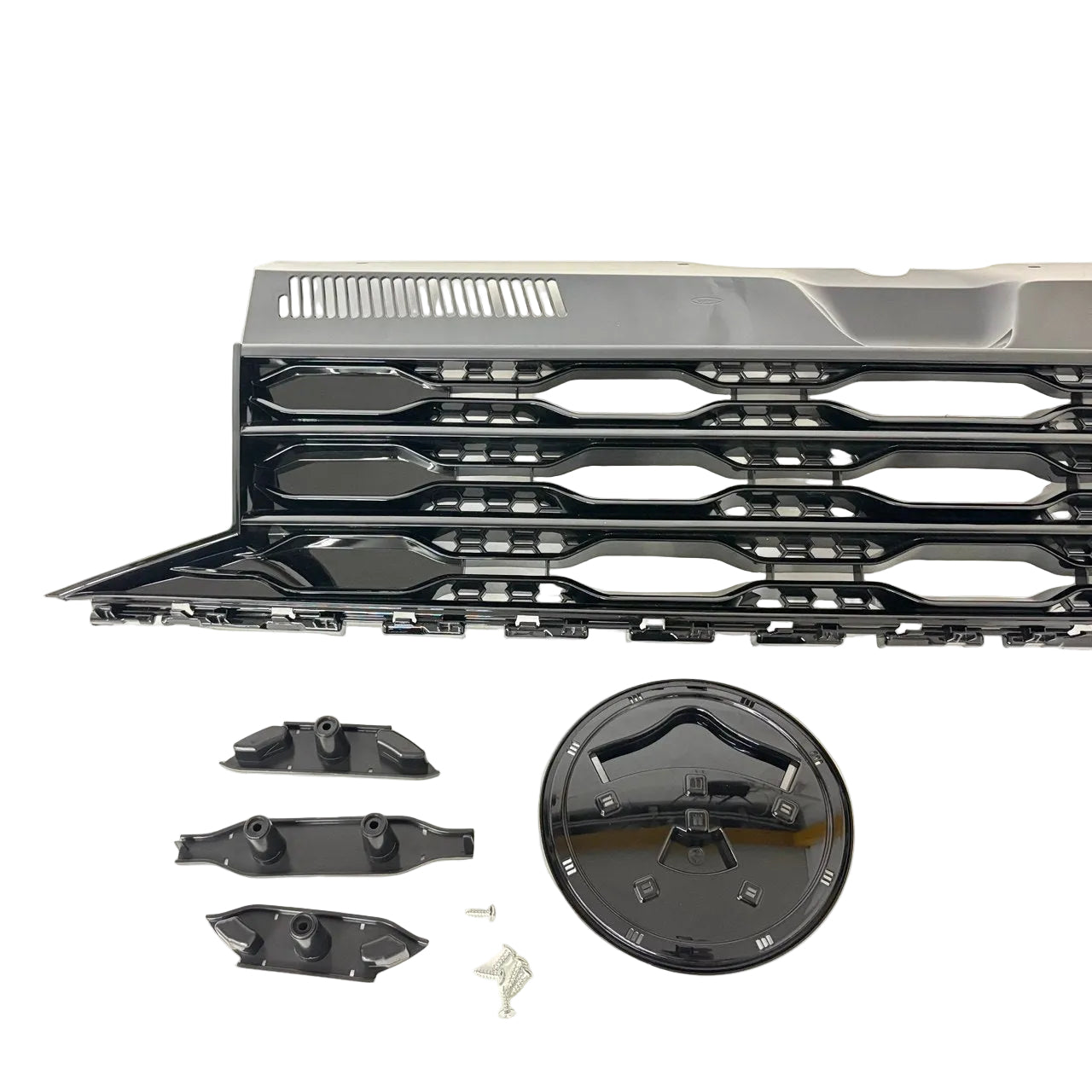 For VW T6 Front R-Line Badgeless Grille Gloss Black Upgrade Styling Kit - Van-X