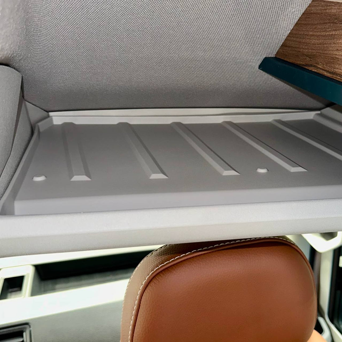 For MAN TGE Front Cab Shelf Light Grey Rubber Inserts – Storage Liner (2018-2025)