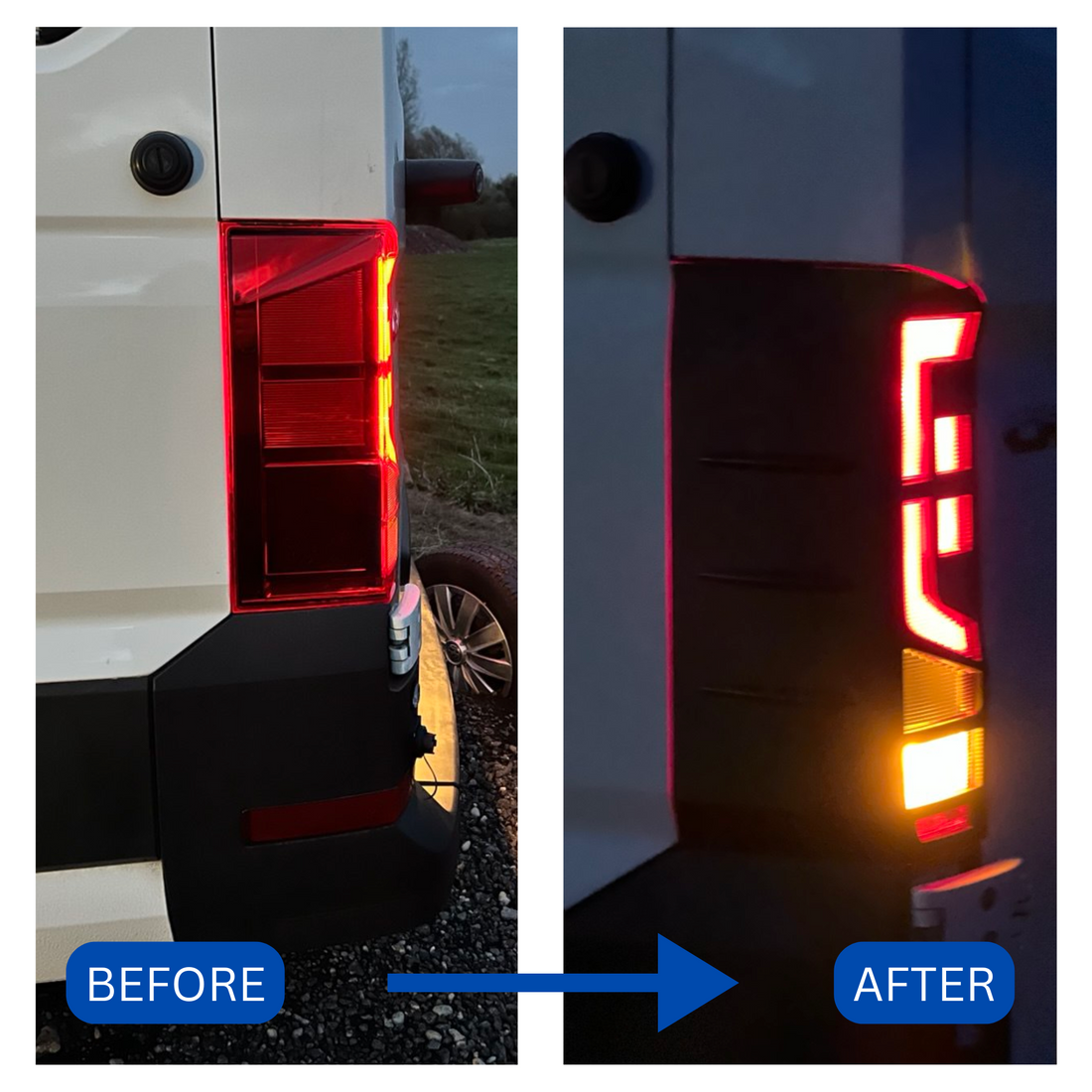 For MAN TGE Rear Light Guards - Ultimate Matte Black Hammerite Protection (2018+)