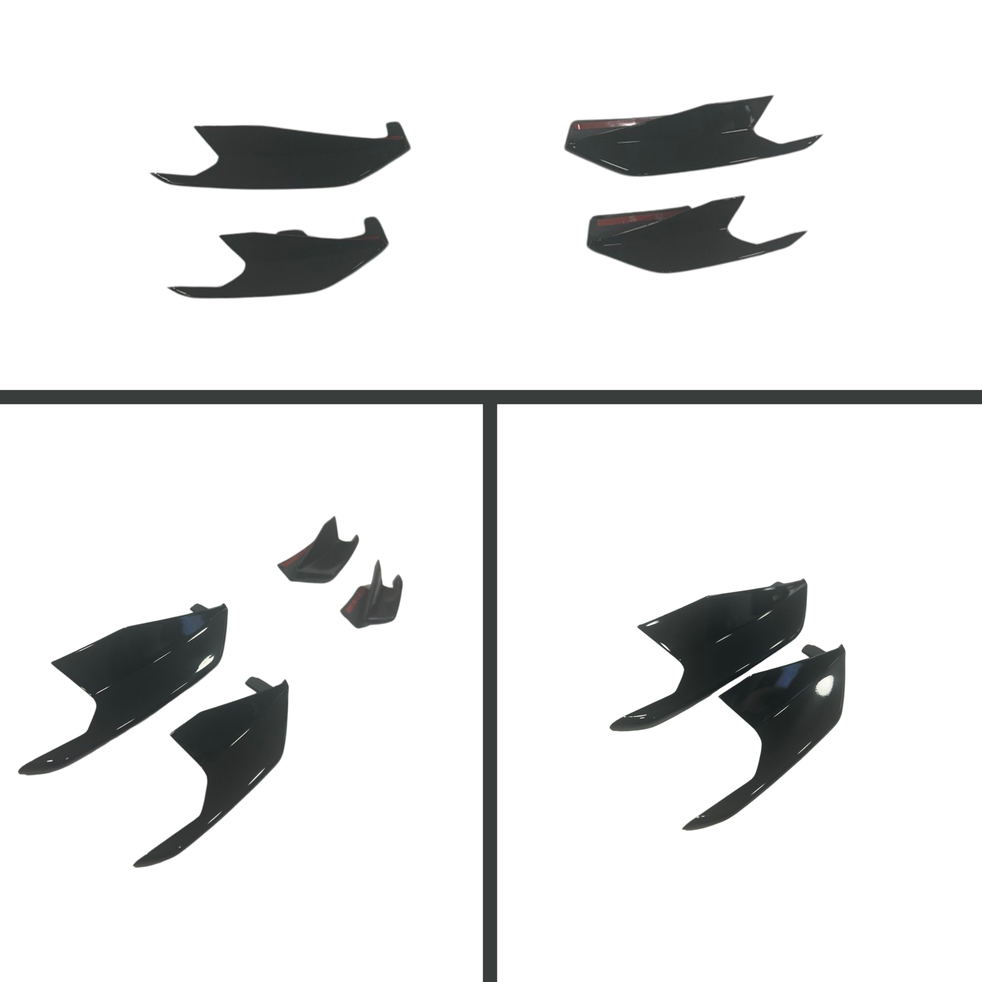 For VW T6.1 Front Grille Side Fins – Gloss Black Finish (Set of 4) | Van-X