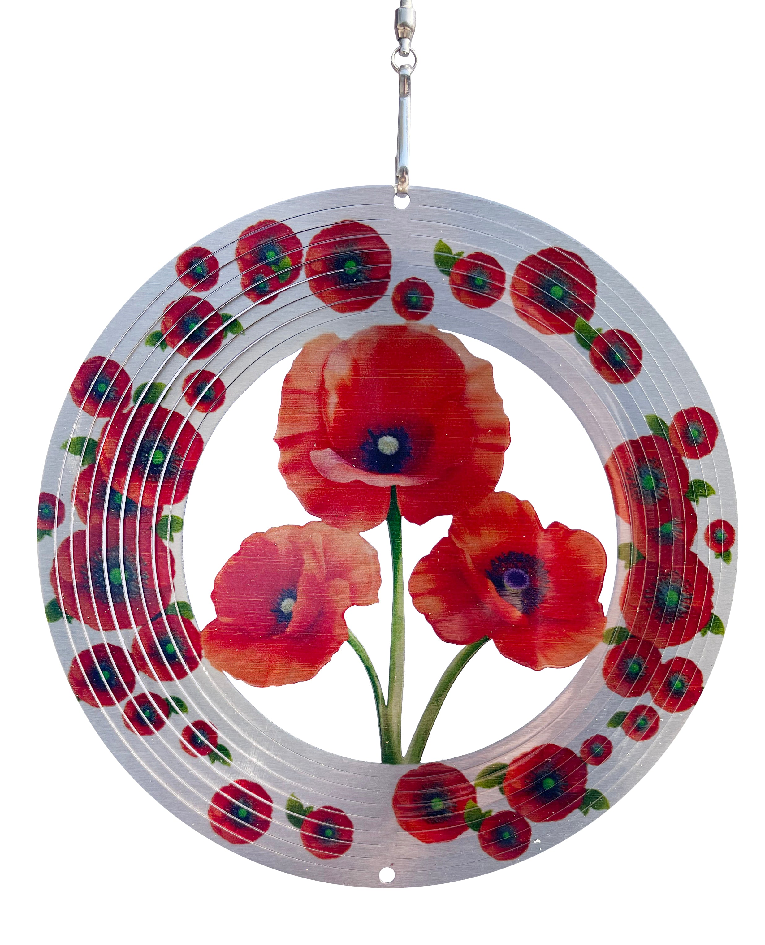 Poppy 12 inch garden windspinner