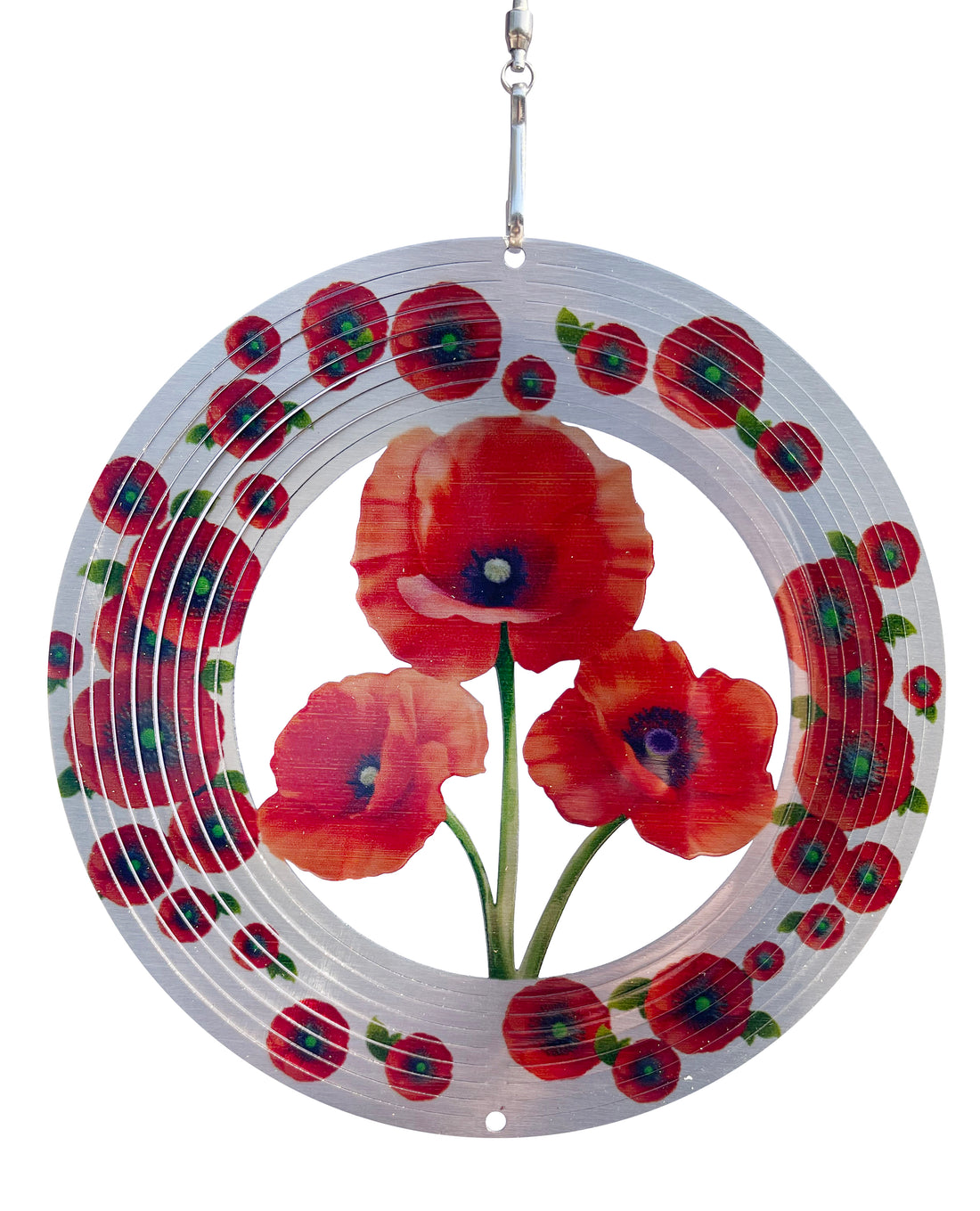 Poppy 12 inch garden windspinner