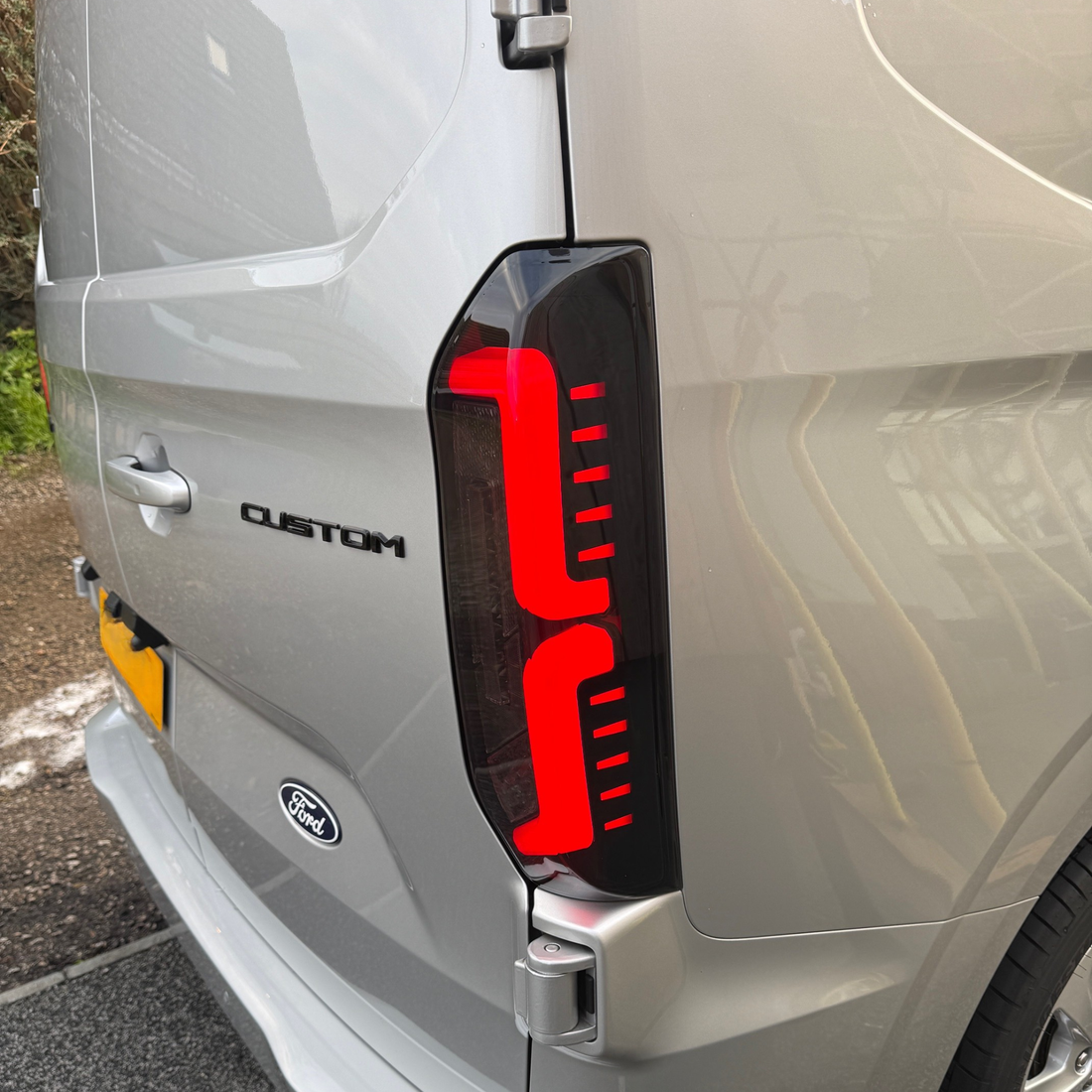 For New Ford Transit Custom 2024-2026 Full LED Rear Lights | Smoked Tail Light Upgrade | Van-X