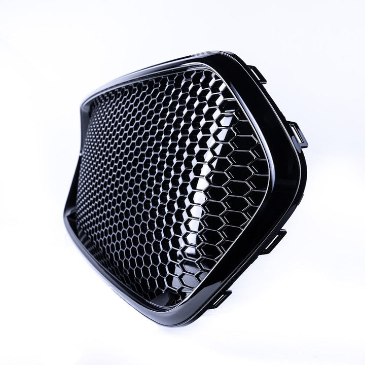 For Ford Transit Custom Badgeless Honeycomb Grille – Gloss Black, Ready to Fit