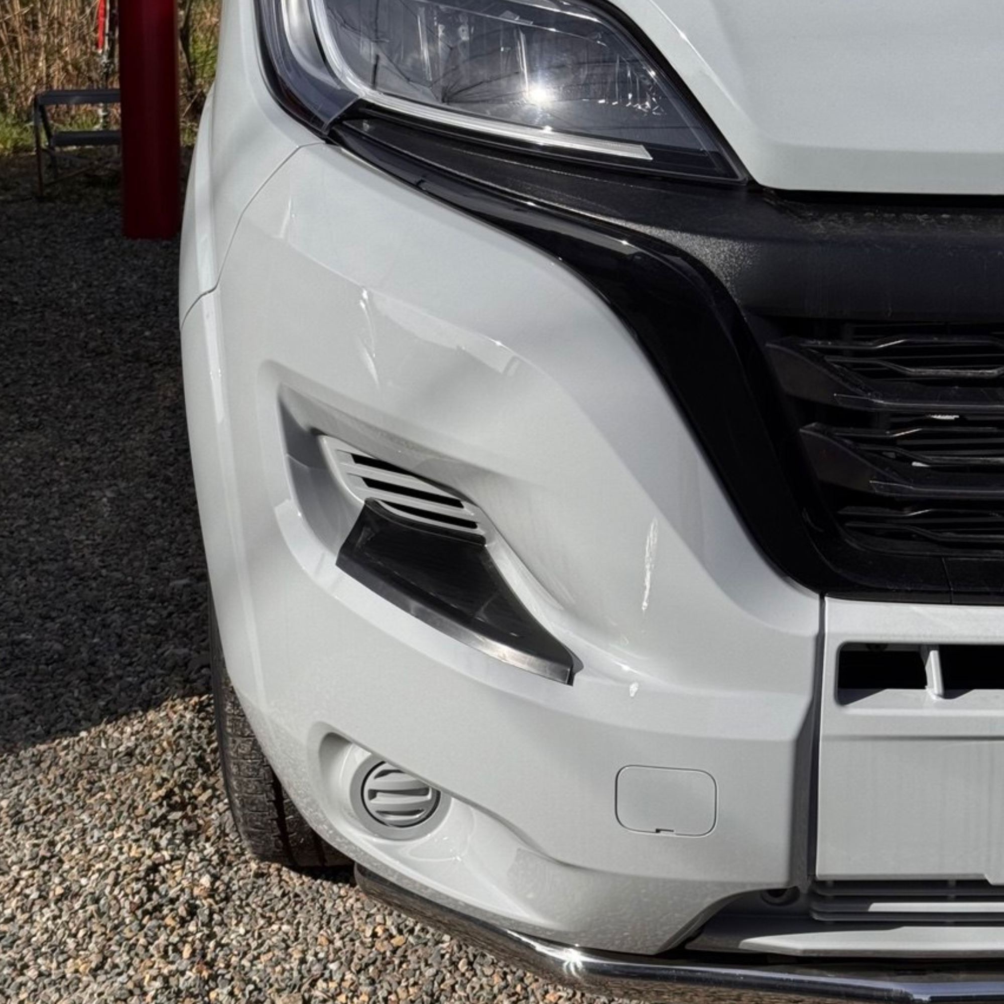 For Fiat Ducato Front Bumper Foot Plate Protectors – Black, Set of 2 | Van-X
