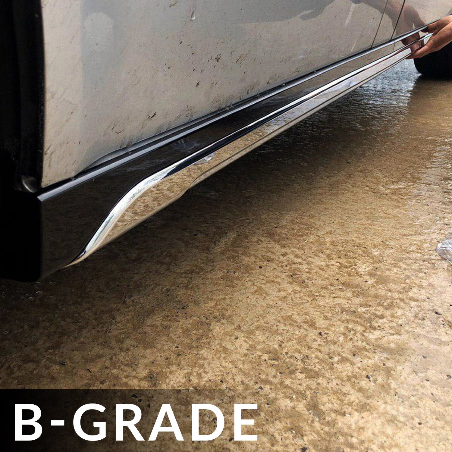 For VW T6 SWB Side Skirts Deep Black Plastic Painted and Ready to Fit (B-Grade)