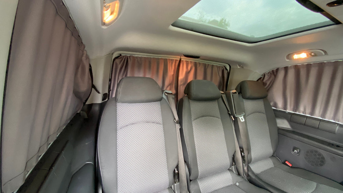 For VW Caddy Premium 1 x Side Rear Quarter Window Curtains Van-X