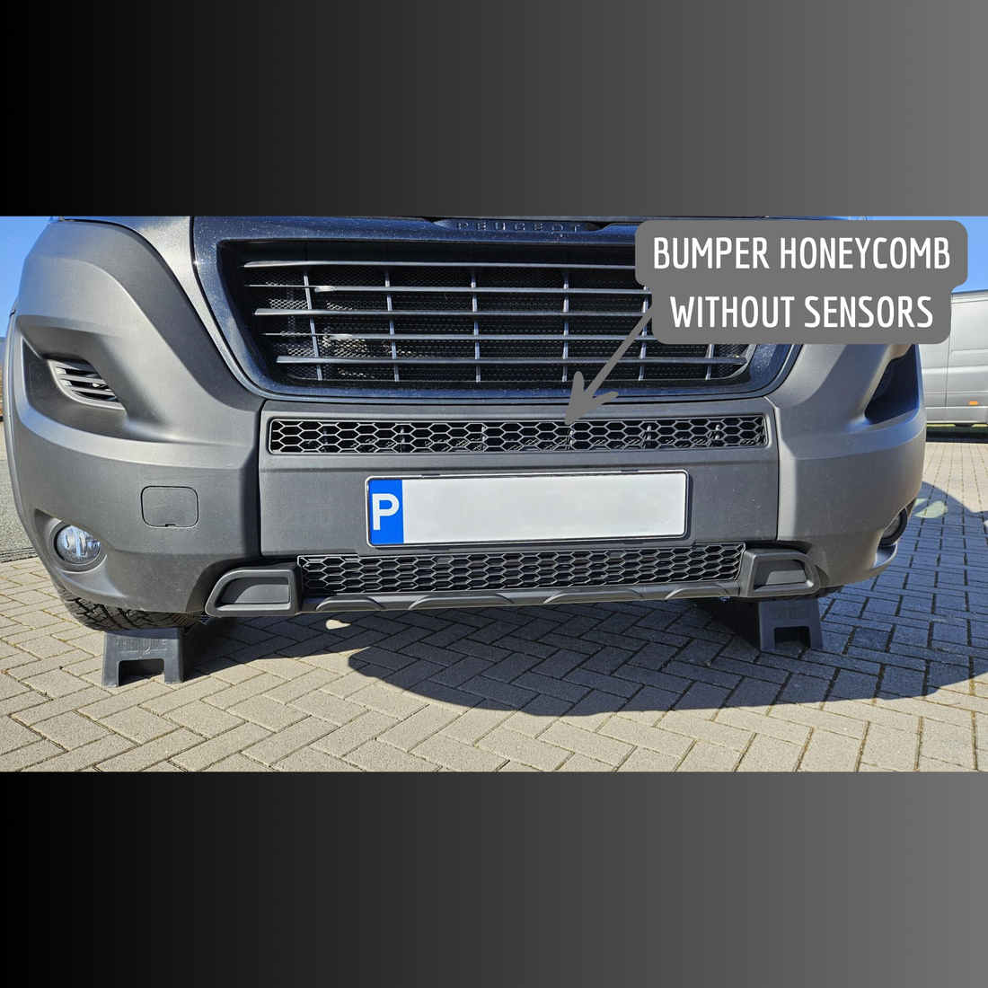 For Vauxhall Movano Bumper Honeycomb Grille | Matte Black Front Styling Upgrade | Non Parking Sensor Version | Van-X