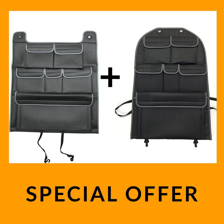 For VW T5 & T5.1 Transporter Leatherette Back Seat Organiser Single & Double Campervan - Van-X
