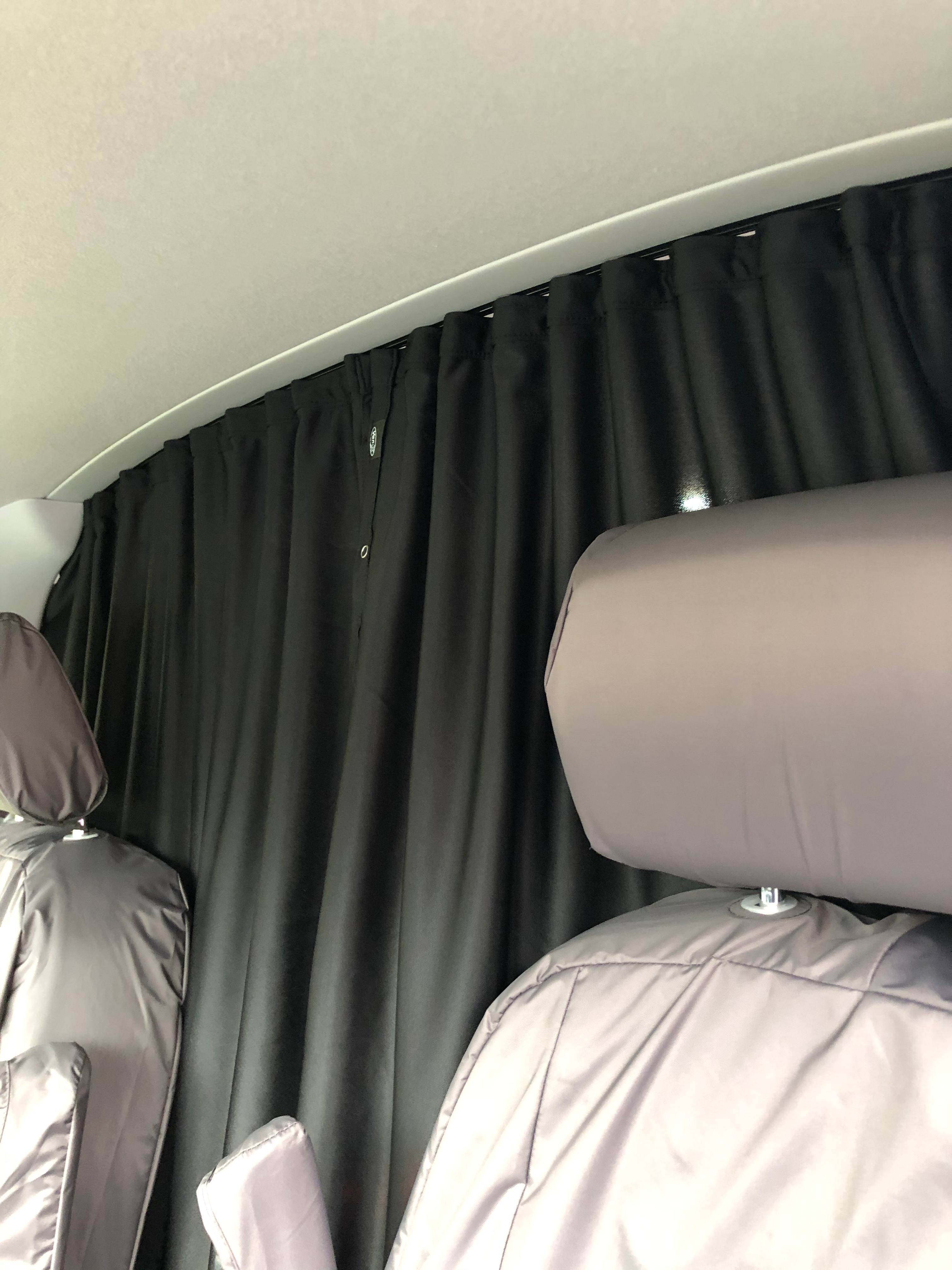 For VW T5,T5.1 Transporter Rear Seat Divider Curtain Kit with Rail Premium Quality - Van-X